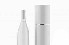 Matte Glass Wine Bottle Mockup Product Image 7