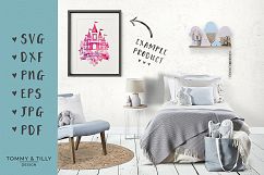 Floral Princess Castle - SVG DXF PNG EPS JPG PDF Cut File Product Image 2