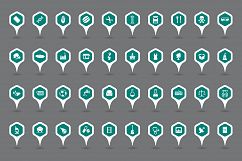 152 map pointer icons - hexagonal shapes Product Image 4