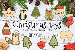 Christmas toys Hand drawn decorative Set Product Image 1