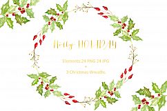 Christmas watercolor clipart bundle Product Image 3