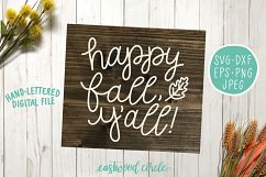 Happy Fall Y&#039;all Hand Lettered SVG Product Image 2