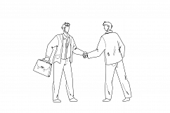 Handshaking Businessmen After Success Deal Vector Product Image 1