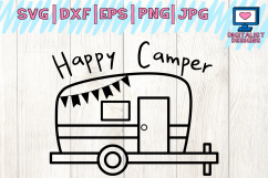 happy camper svg, camping svg, summer svg, happy camper shirt, camper decor, happy campers, dxf, printable, cricut, silhouette, vector Product Image 1