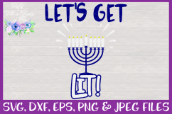 Hanukkah Let&#039;s Get Lit Menorah SVG for Cricut &amp; Silhouette Product Image 3