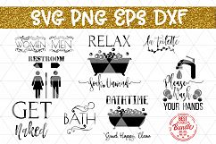 Bathroom Decor Bundle SVG File, Sign SVG, EPS, DXF, PNG, Product Image 1