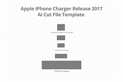 Apple iPhone Charger Vinyl Skin Vector Cut File Template  Product Image 1