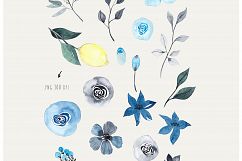 ETERNITY: navy &amp; blue watercolor floral collection Product Image 9