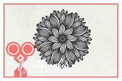 Sunflower Mandala - Hand Drawn Flower SVG Product Image 1