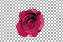 Watercolor Red and Burgundy Roses and leafs clip art pack Product Image 18