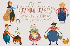 Family farm. Cartoon characters Product Image 1