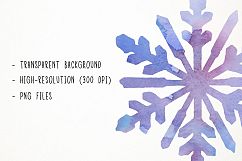 Watercolor Snowflakes Clipart, Digital Snowflakes Product Image 3