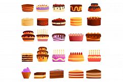 Cake icons set, cartoon style Product Image 1