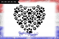 Cutting file pawprints in the shape of a heart Product Image 1