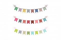 Party bunting clipart, Colorful birthday banner clip art Product Image 2