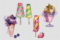 Watercolor colorful ice cream PNG set Product Image 1
