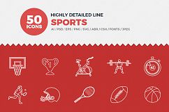 Sports Line Icons Set Product Image 1