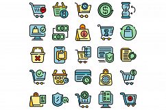 Purchase history icons set vector flat Product Image 1