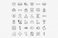 Pet Vet Line Art Icons Product Image 3