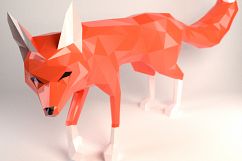 DIY Fox Papercraft, Red Fox, Fox Tail, Fox and Dogs, Fox Sculpture, Animal Trophy, Paper Animals, Home Decor, 3D origami, wild nature, foxy Product Image 1