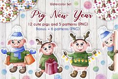Pig New Year - Watercolor set Product Image 1
