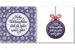 Frohe Weihnacht. Neues Jahr. Congratulations in German language. Happy Christmas in Deutschland. Product Image 2