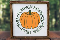 Pumpkin Kisses and Harvest Wishes SVG Product Image 2