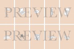 40 Instagram Story Highlights Icons in Beige, Hand Drawn Product Image 5
