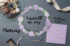Peonies  – flowers alphabet and wreath Product Image 2