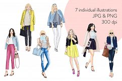 Fashion illustration clipart - Fashion Girls 21 - Light Skin Product Image 2