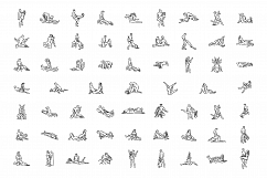 Set 60 sex poses illustration icons. Product Image 2