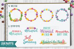 Mermaid Friends Clip Art, Patterns, &amp; SVG Cutting Files Product Image 6