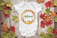 Onsie, Infant bodysuit Mockup, autumn leaves Product Image 3