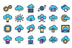 Cloud technology icons vector flat Product Image 1