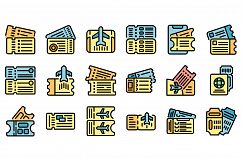 Airline tickets icons set vector flat Product Image 1