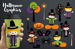 Halloween wizard boy clipart graphics and illustrations Product Image 1