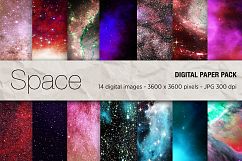 Space digital paper, Space Galaxy background, scrapbook papers, Instant Download, Nebula, Galaxy Print, Space Scrapbook Paper,Galaxy Paper Product Image 1