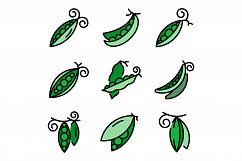 Peas icons set vector flat Product Image 1