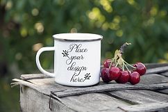 Camping tin mug mockup cup mock up metal camp enamel silver  Product Image 1