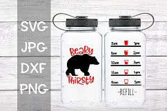 Beary Thirsty, Water bottle tracker, SVG Product Image 1