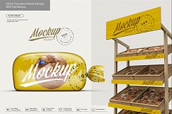 Glossy Transparent Bread Package with Clip Mockup Product Image 2