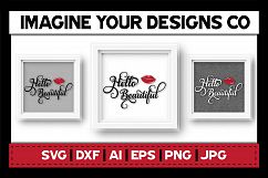 Hello Beautiful with Lips SVG Cut File Product Image 2