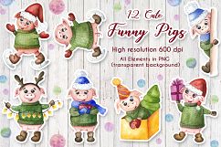 Pig New Year - Watercolor set Product Image 2