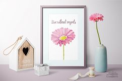 Watercolor set of gerbera flowers Product Image 9
