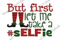 Christmas Elf Selfie Unique Urban Machine Embroidery Design digital File  Product Image 1