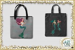 Mermaids Clipart design in Turquoise - Huge Set of : PNG files Product Image 13