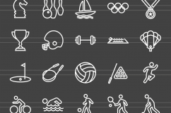 150 Fitness &amp; Sports Line Inverted Icons Product Image 2