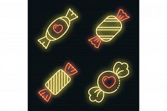 Toffee icons set vector neon Product Image 1