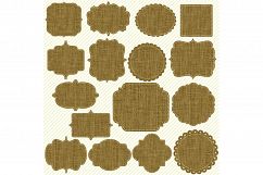 Burlap Frames Clipart - 32 Burlap Clipart Labels / Tags Product Image 2