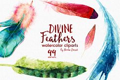 Feathers Watercolor Illustrations Product Image 5